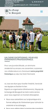 Version mobile du nouveau site de La Grange de Bourgoult — Harquency, Eure